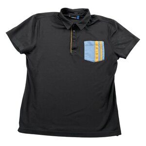 J. Lindberg Polo Shirt Mens Large Black Regular Fit M Owen Lux Pique